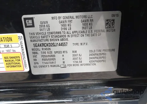 2016 Buick Enclave Premium z USA, uszkodzony, nr VIN 5GAKRCKD2GJ144557